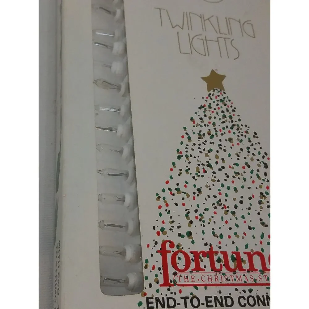 Vtg Fortunoff Kurt Adler Christmas Tree Lights 50 Twinkling End-to-End Plugs